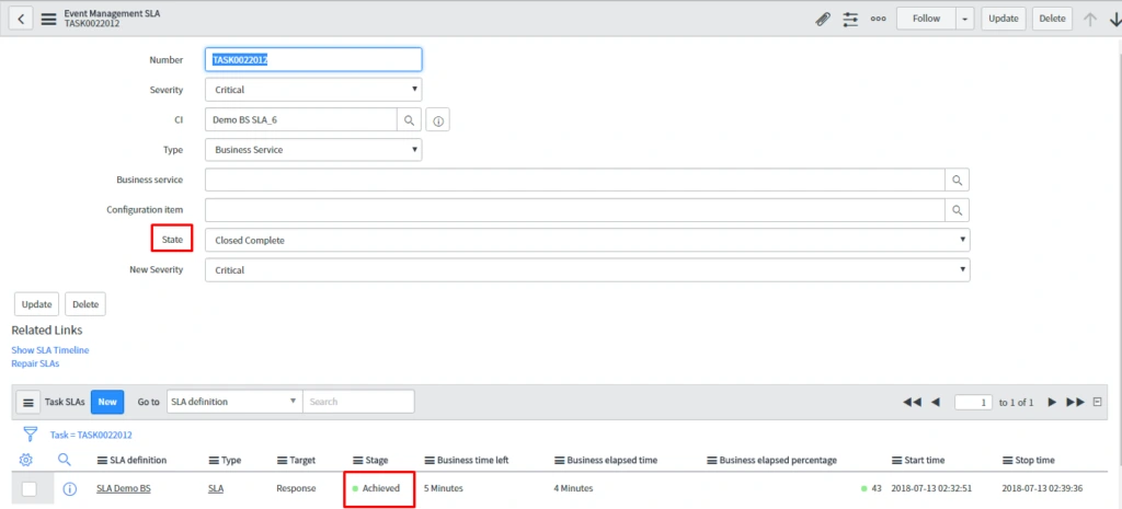 State to Closed Complete