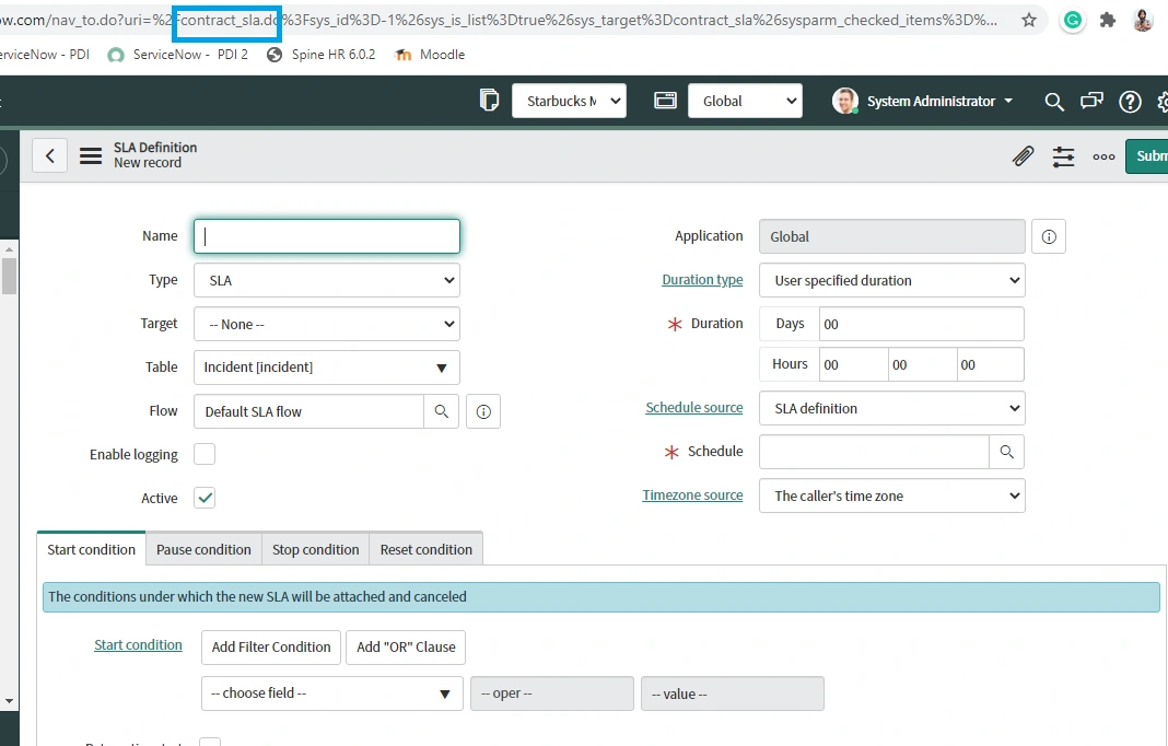 SLA Definition Service Level Agreement (SLA) for ServiceNow
