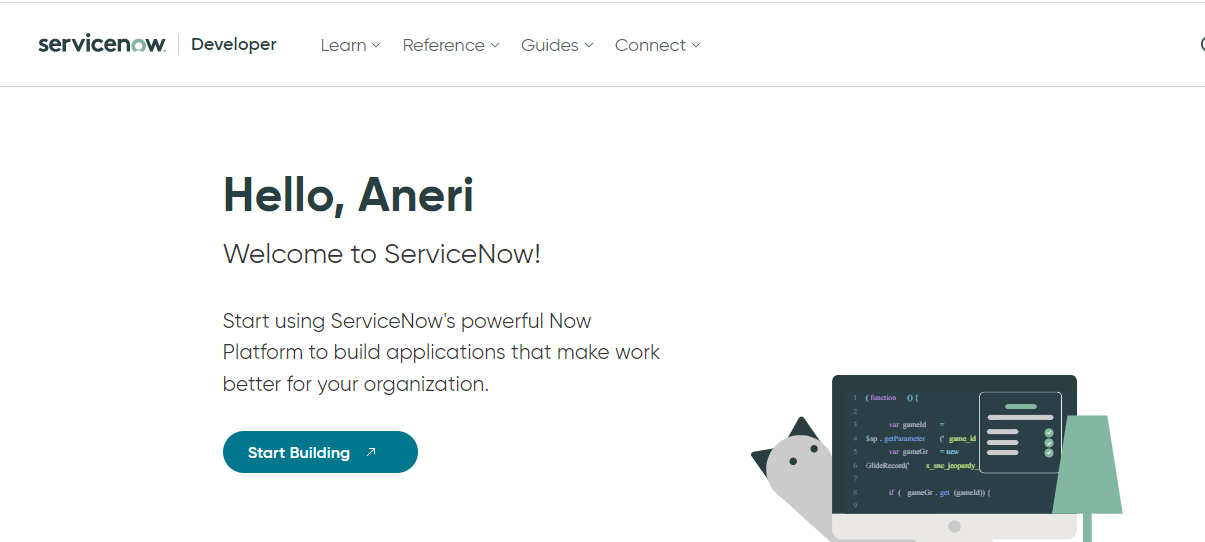 Picture3 Personal developer instance in ServiceNow