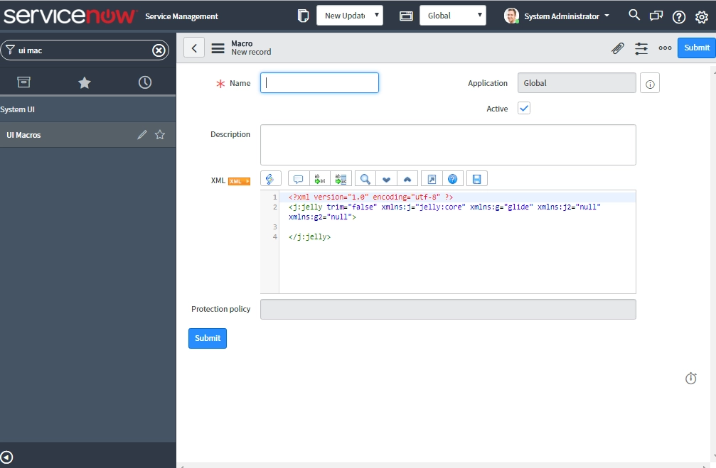 UI Macro in ServiceNow