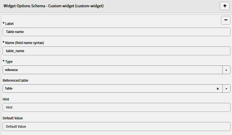 WidgetBlog4 Widget Options Schema in Service Portal